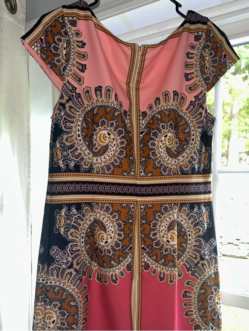 Vince Camuto Pink Navy Paisley Midi Dress